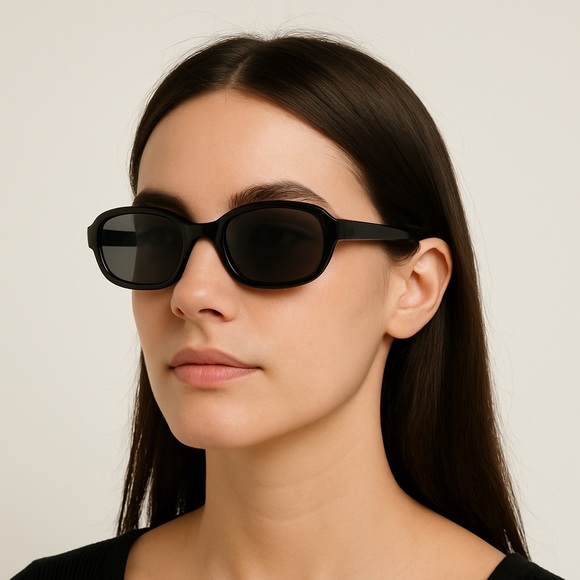 French Connection Accessories - French Connection Black Y2K Rectangle Sunglasses